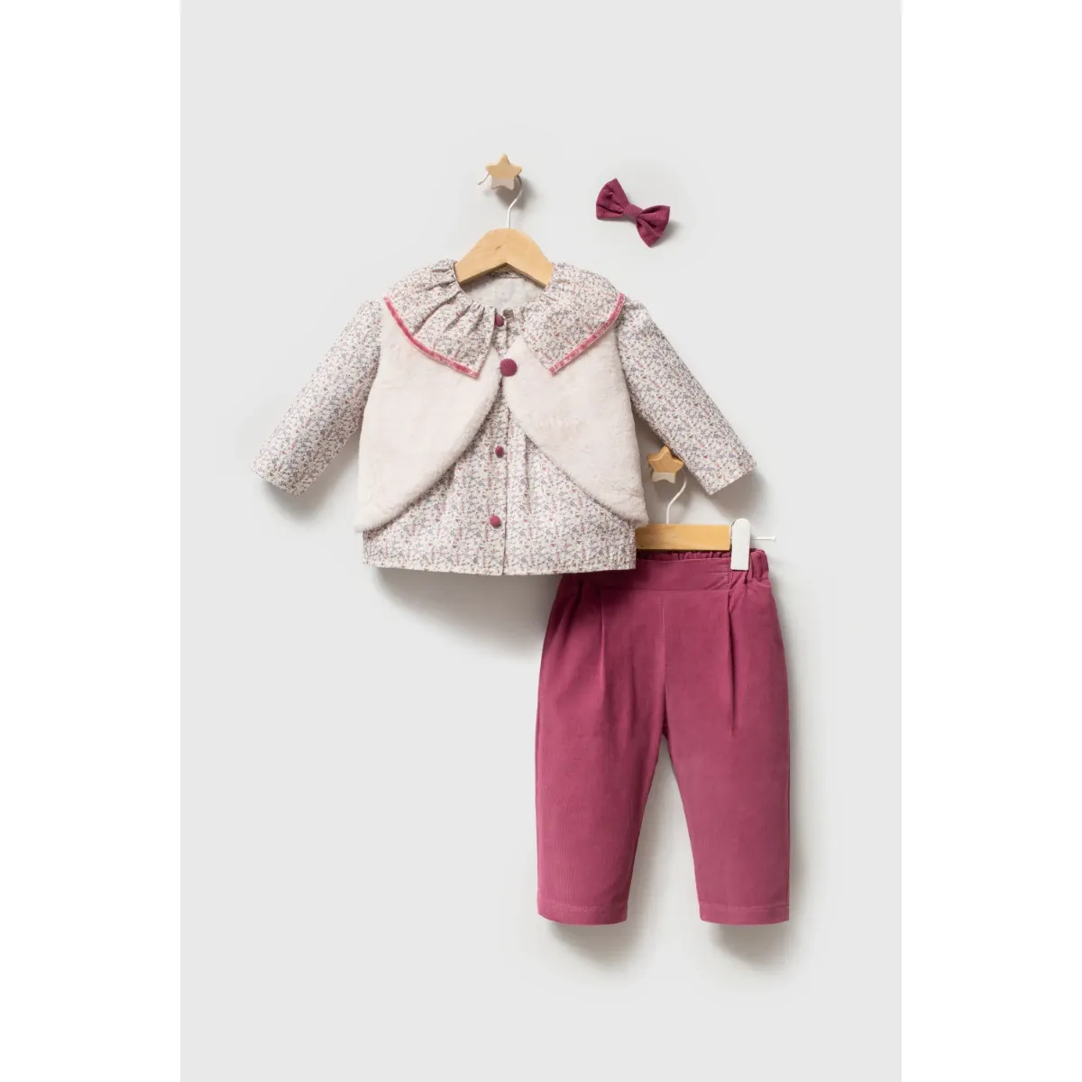 Girls' Outfit Set — Floral motif — Set pieces: 3 — 9-24 months — 8294T