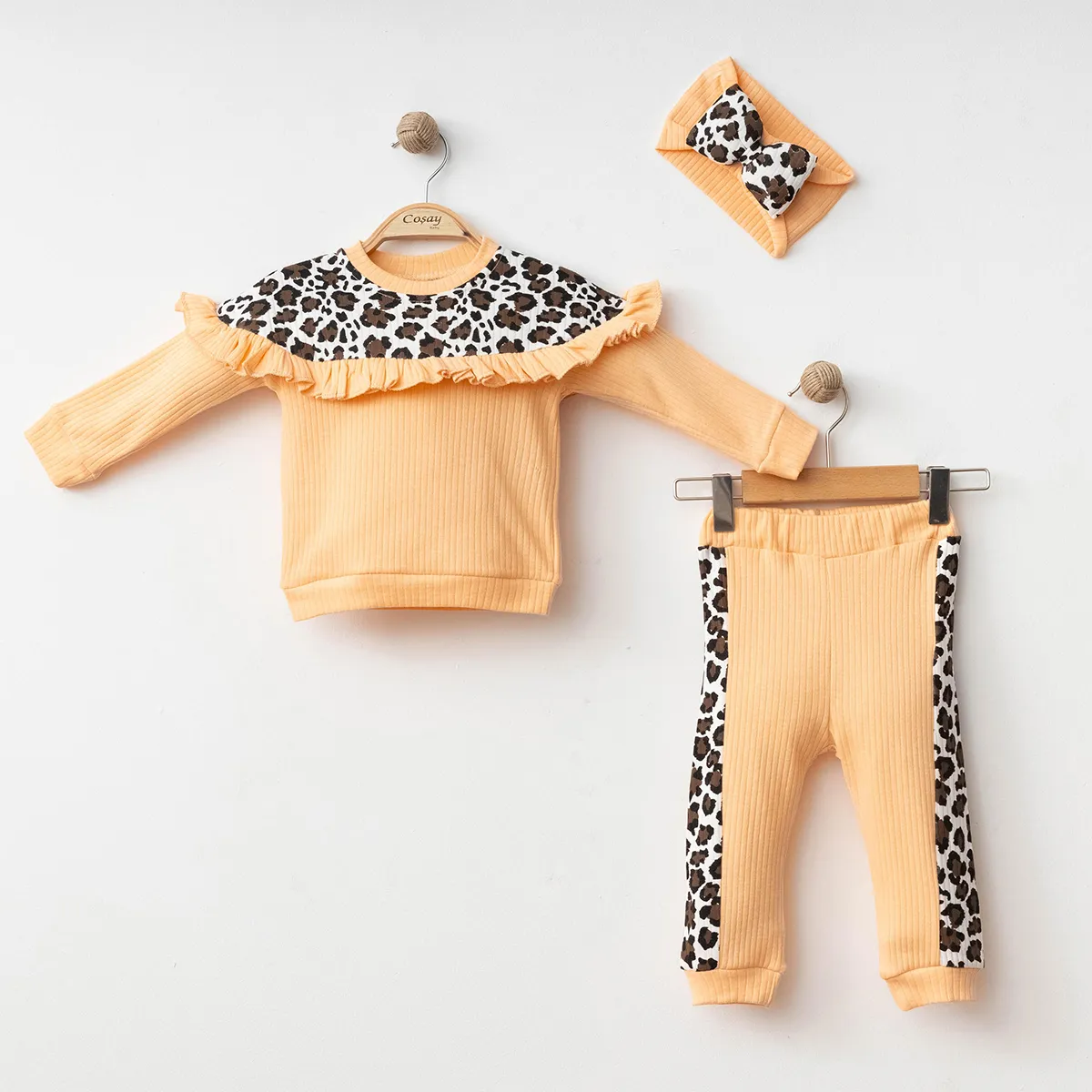 Girls' Outfit Set — Leopard pattern, Ruffle detail — 12-18-24 months — 24140CY