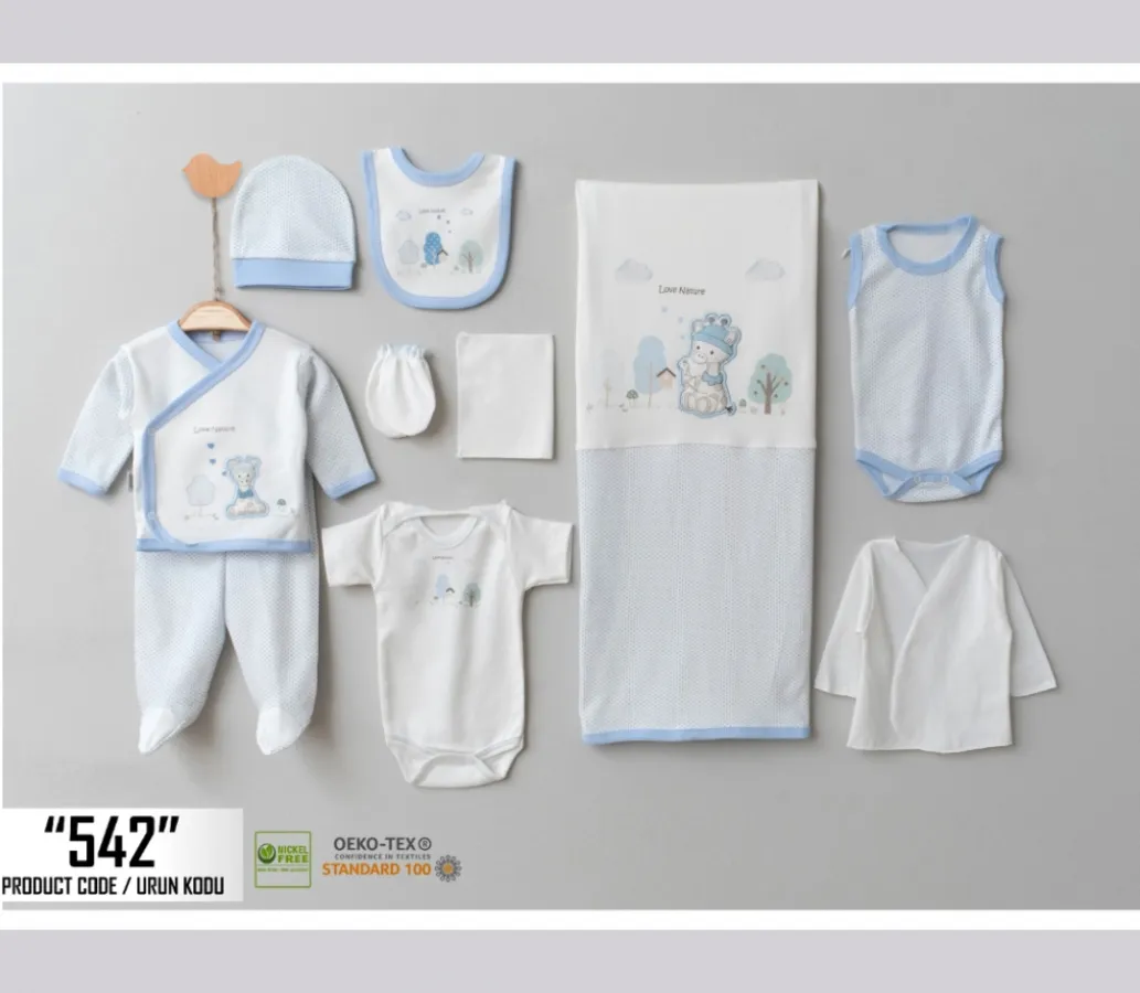 Newborn Going-Home Set — Giraffe motif — Set pieces: 10 — 0-3 months — 542ZP