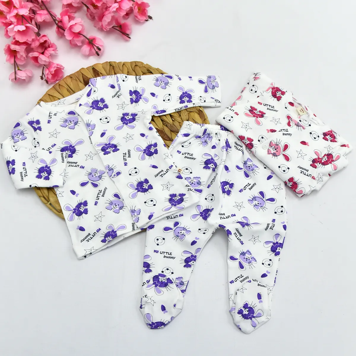 Baby Pajama Sets — Print, Rabbit motif, Sleeveless — 0-3-6 months — 4880MS