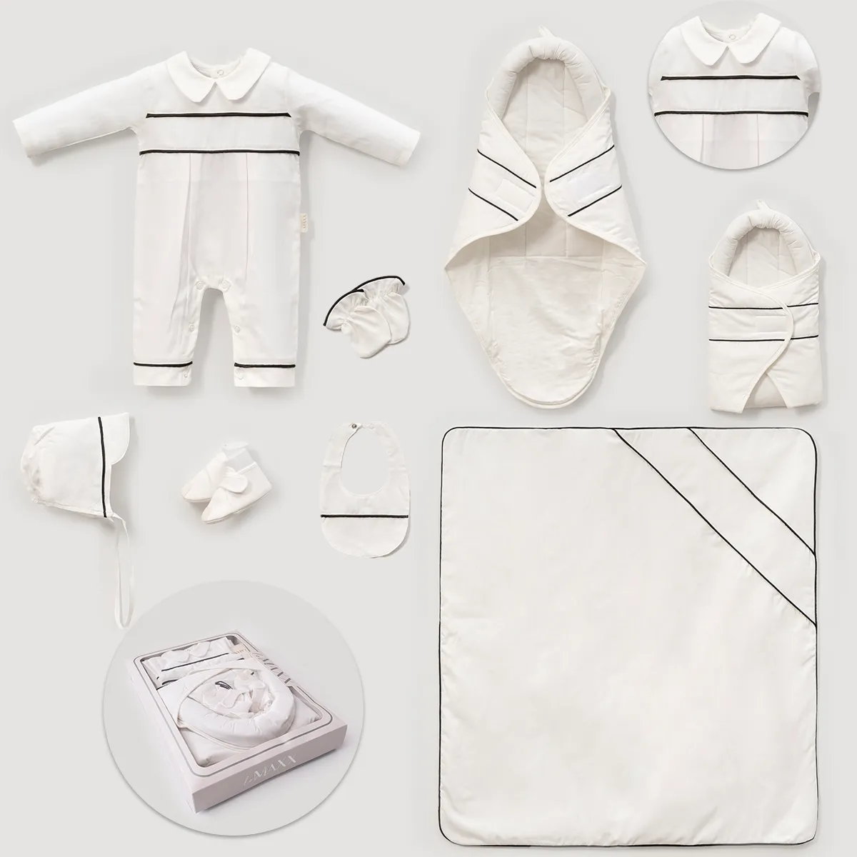 Newborn Going-Home Set — Boxed packaging — Set pieces: 7 — 0-3 months — 583039LV