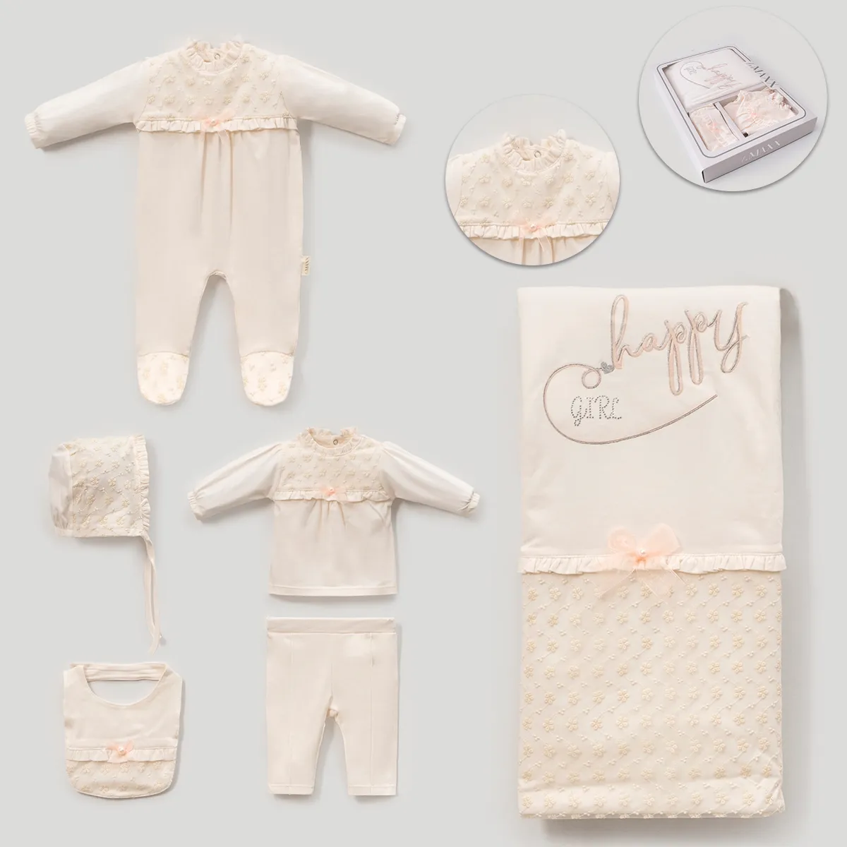Newborn Going-Home Set — Boxed packaging — Set pieces: 6 — 0-3 months — 583058LV