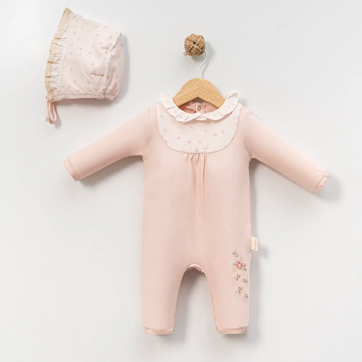 Baby Jumpsuit — Floral motif, Ruffle detail, Collar — 3-6-9 months — 582104LV