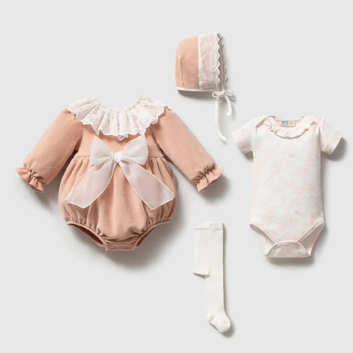 Girls' Outfit Set — Velvet — Set pieces: 4 — 3/6 months — 5255NY