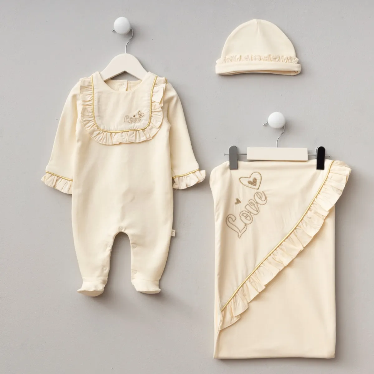 Newborn Going-Home Set — Heart motif — 0-3 months — 6255PG