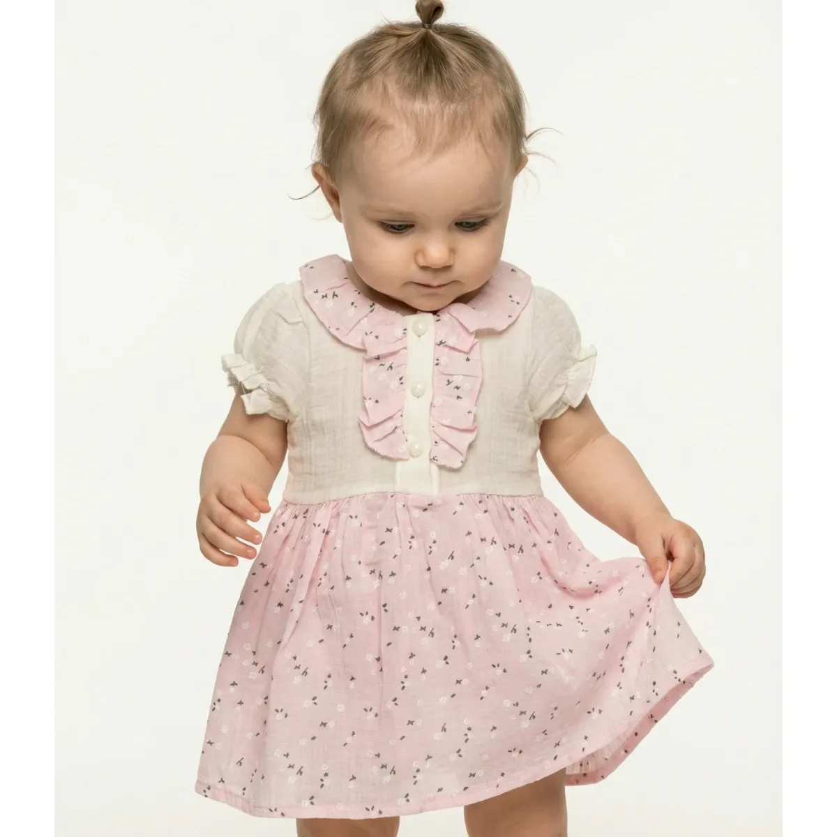 Dress — Floral motif, Button fastening — 9-12-18 months — 2618CA