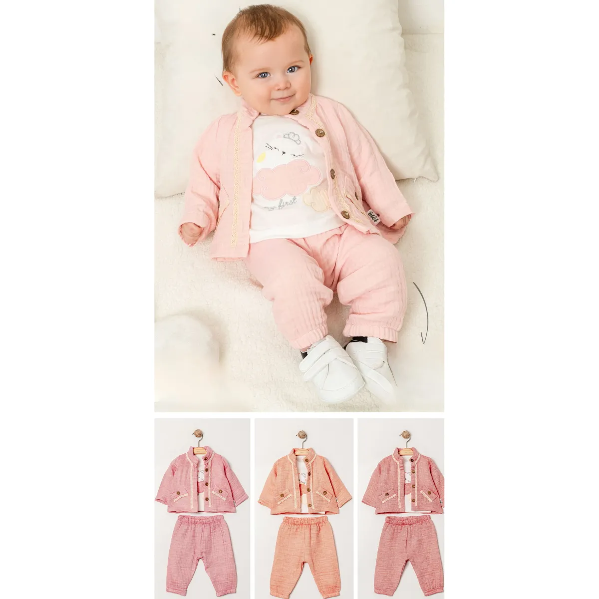 Girls' Outfit Set — Set pieces: 3 — 6-9-12-18 months — 3211LG