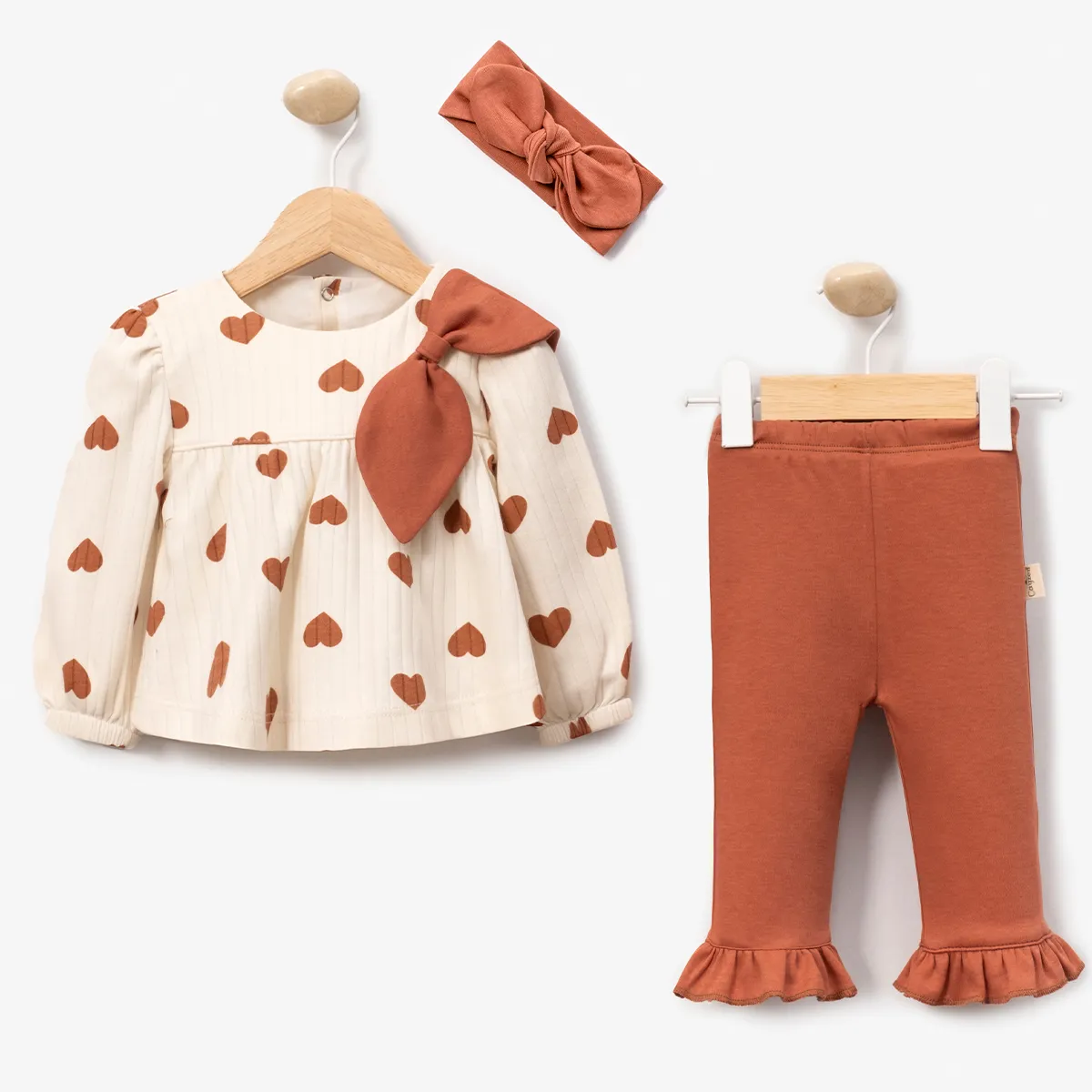 Girls' Outfit Set — Heart motif — 6-9-12 months — 4048MC