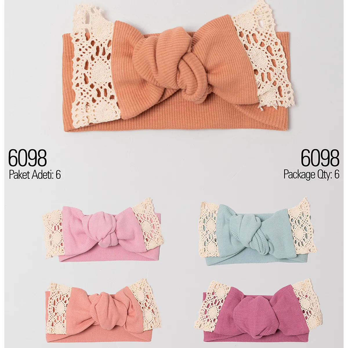 Baby Headband — Broderie detail — Set pieces: 6 — 3-6-9 months — 6098KB