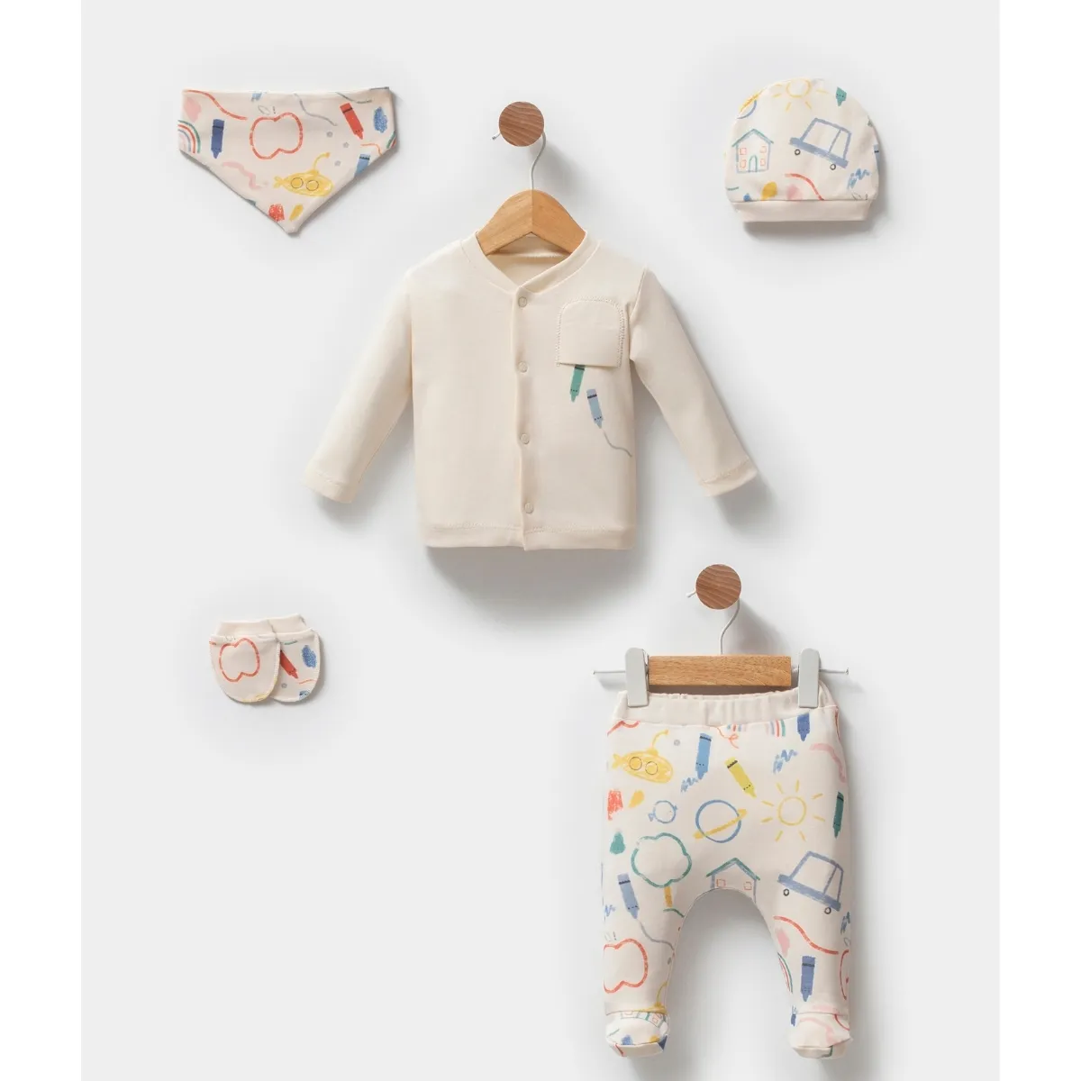 Boys' Outfit Set — Set pieces: 5 — 0-3 months — 5054EB