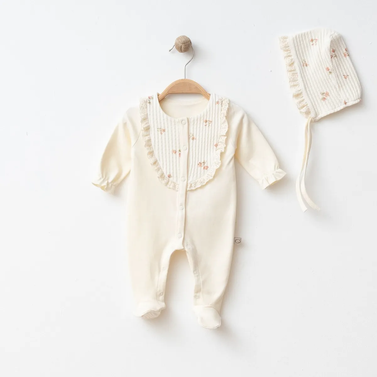 Baby Jumpsuit — Floral motif, Jacquard — 3-6 months — 0010OB