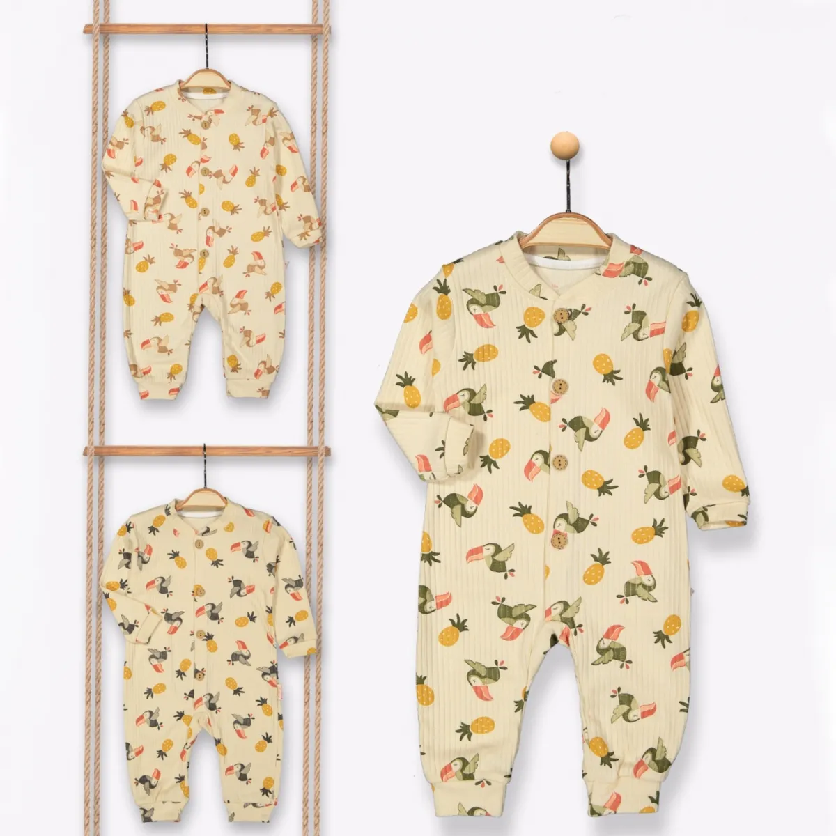 Baby Jumpsuit — White — 6-9-12-18 months — 7155BB