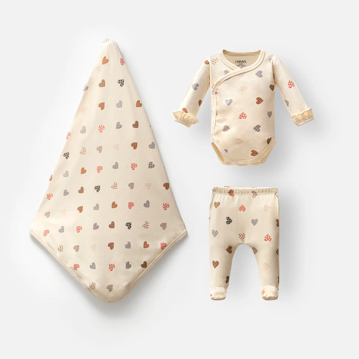 Girls' Outfit Set — Heart motif — Set pieces: 3 — 0-3 months — 4043LV