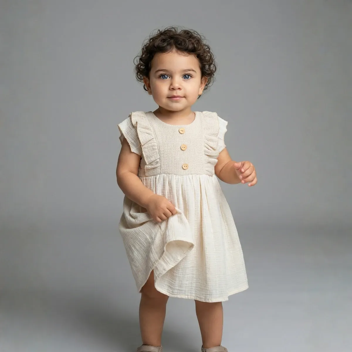 Dress — Muslin, Knit fabric — 9-12-18 months — 2615CA