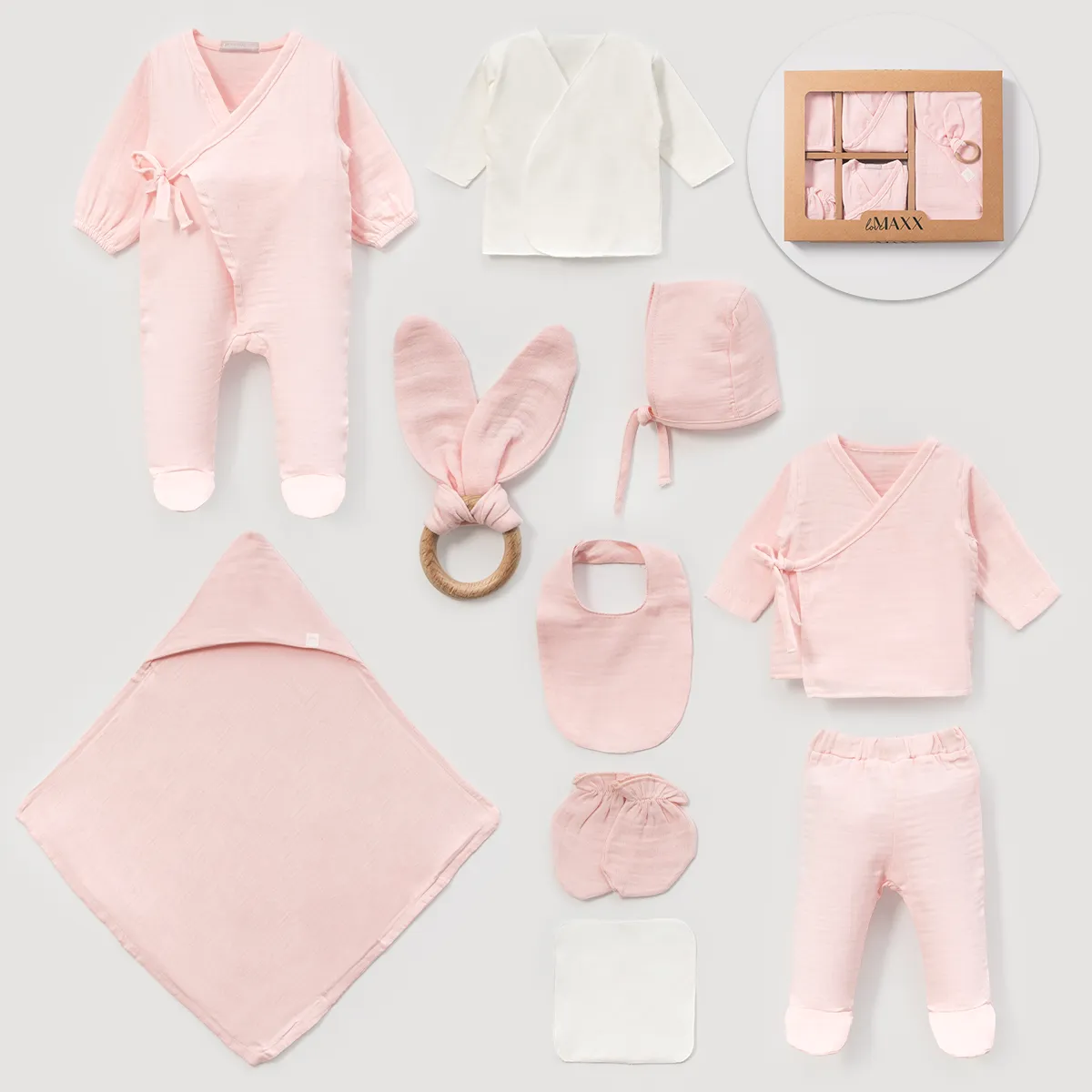 Newborn Going-Home Set — Muslin — Set pieces: 10 — 0-3 months — 60003LV