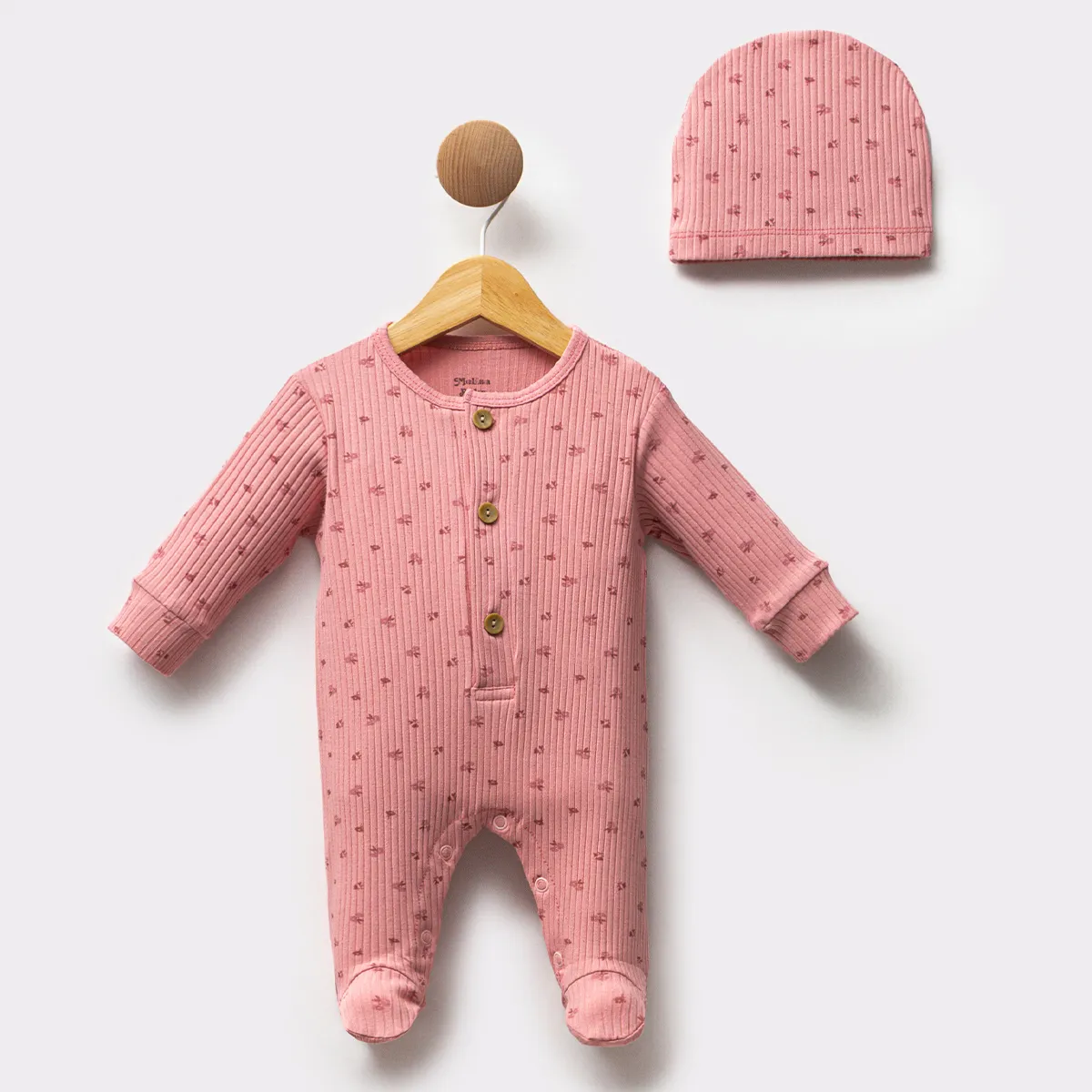 Baby Jumpsuit — Floral motif — 0-3-6-9 months — 2462ME