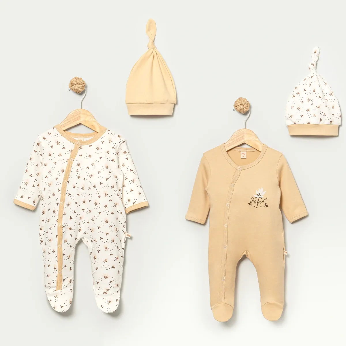 Baby Jumpsuit — Floral motif — Set pieces: 2 — 0/3-3/6 months — 5083MS