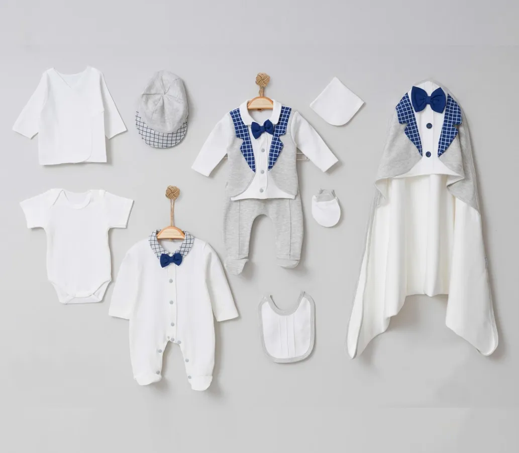 Newborn Going-Home Set — Bow detail — Set pieces: 10 — 0-3 months — 3003MC