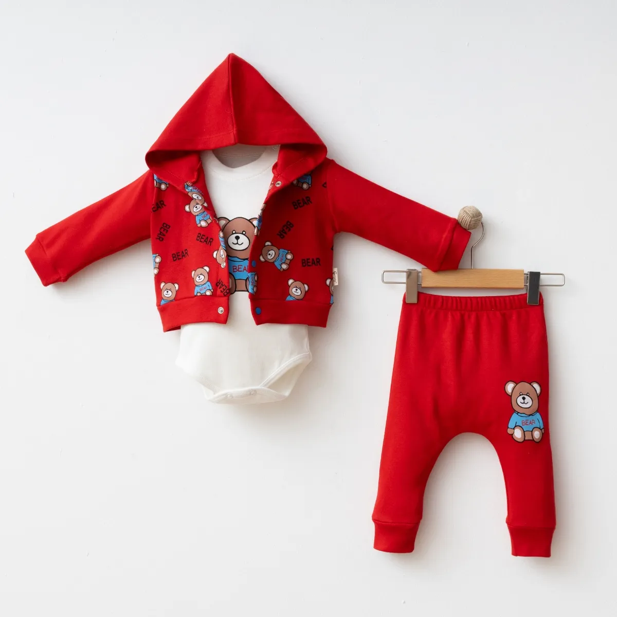 Boys' Outfit Set — Print, Bear motif, Sleeveless — Set pieces: 3 — 3-6-9 months — 2502CY