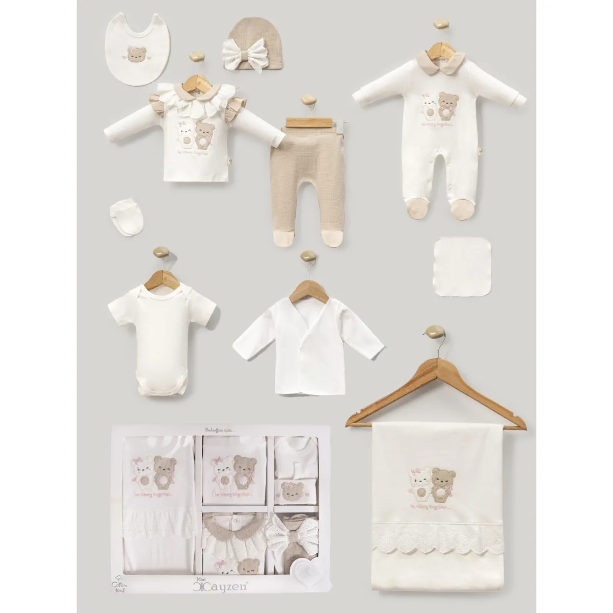 Newborn Going-Home Set — Bear motif — Set pieces: 10 — 0-3 months — 3030MC
