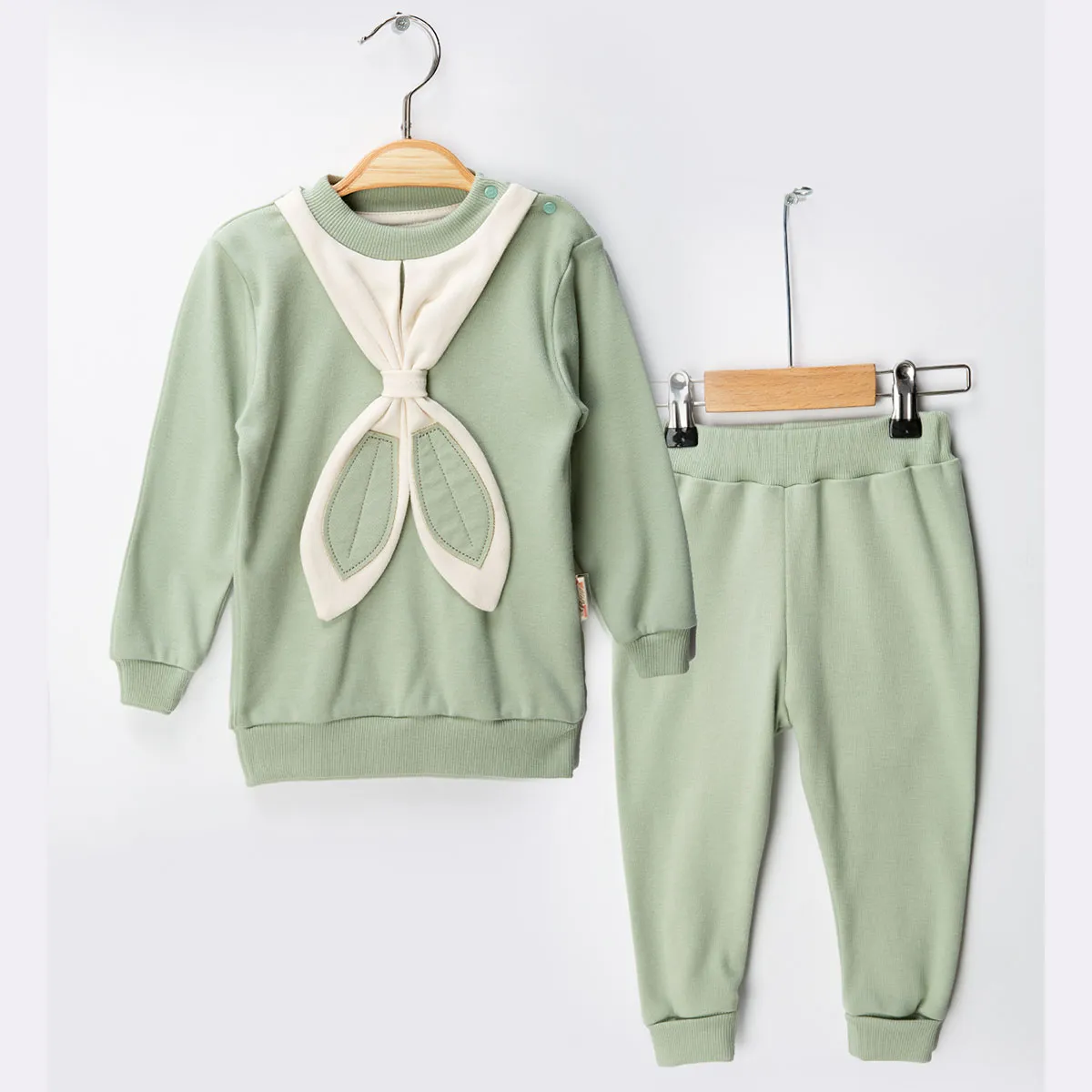 Girls' Outfit Set — Rabbit motif, White — 9-12-18-24 months — 2273BB