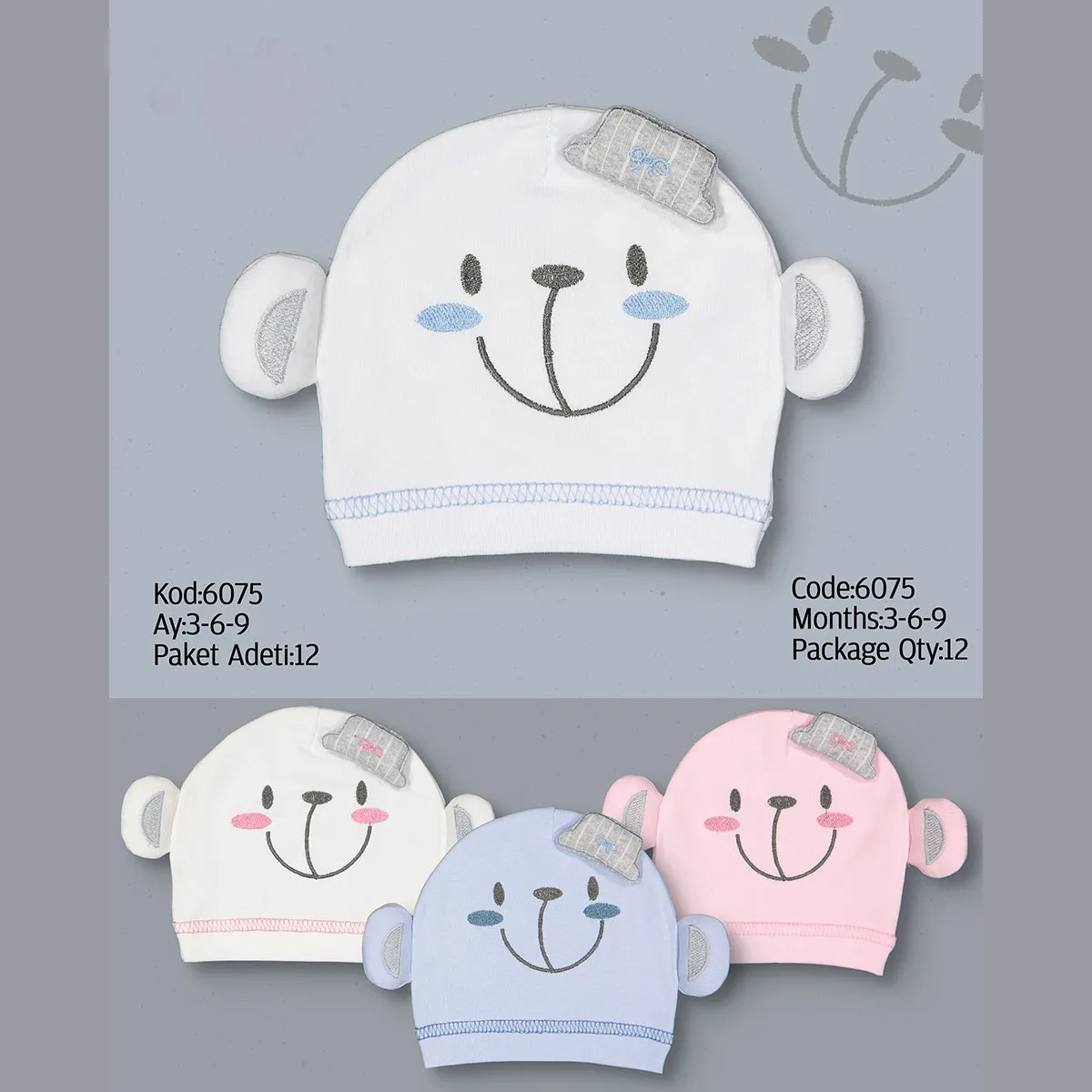 Baby Hat — Jersey — Set pieces: 12 — 3-6-9 months — 6075KB