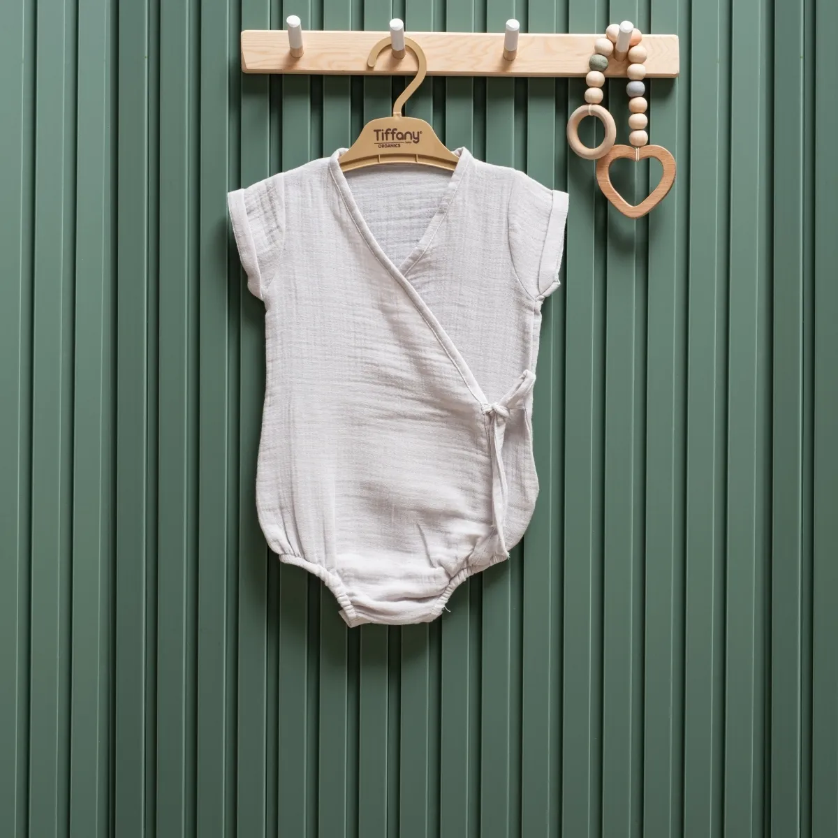 Baby Bodysuit — Muslin, Wrap design — 3-6-9-12 months — 26022Tİ