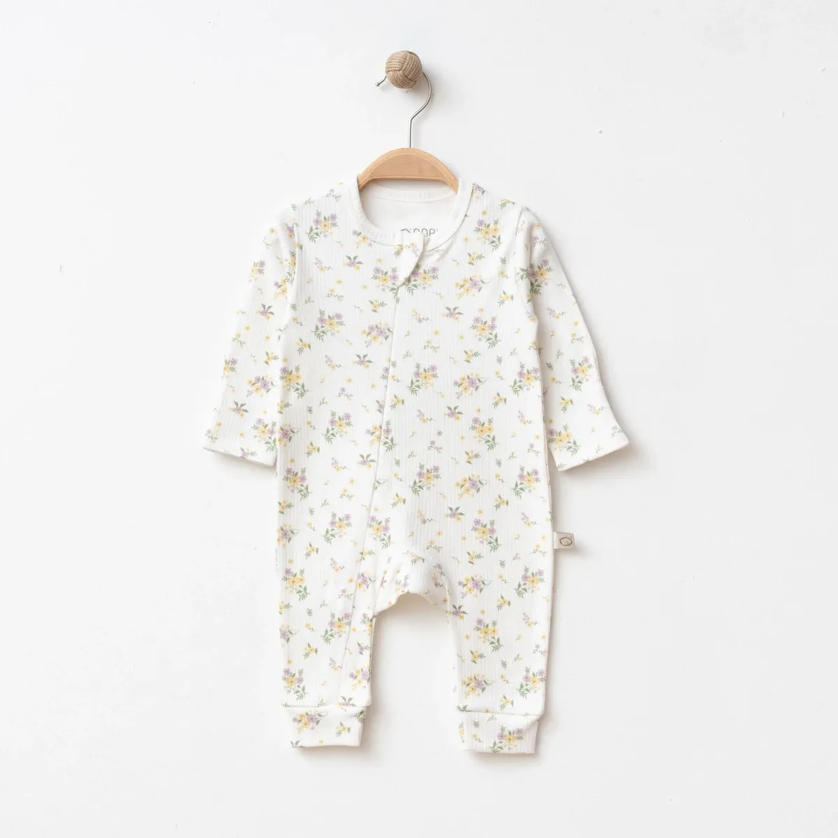 Baby Jumpsuit — Floral motif, Zip fastening — 3-6-9 months — 6500OB