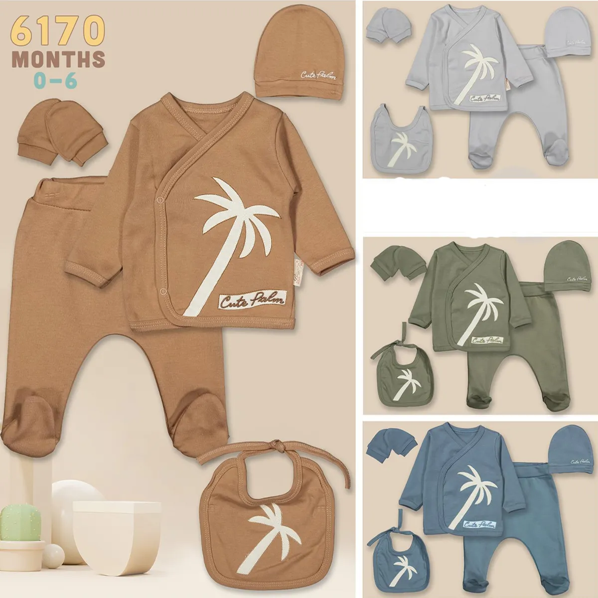 Newborn Going-Home Set — Embroidery, White — Set pieces: 5 — 0-3 months — 6170BB