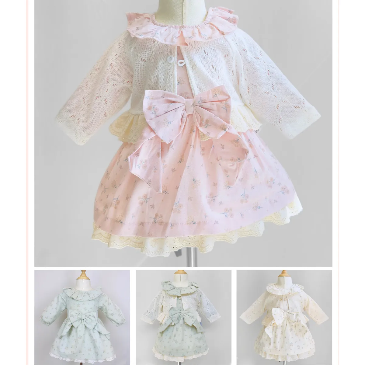 Dress — Floral motif — 3-6-9-12 months — 20354AN