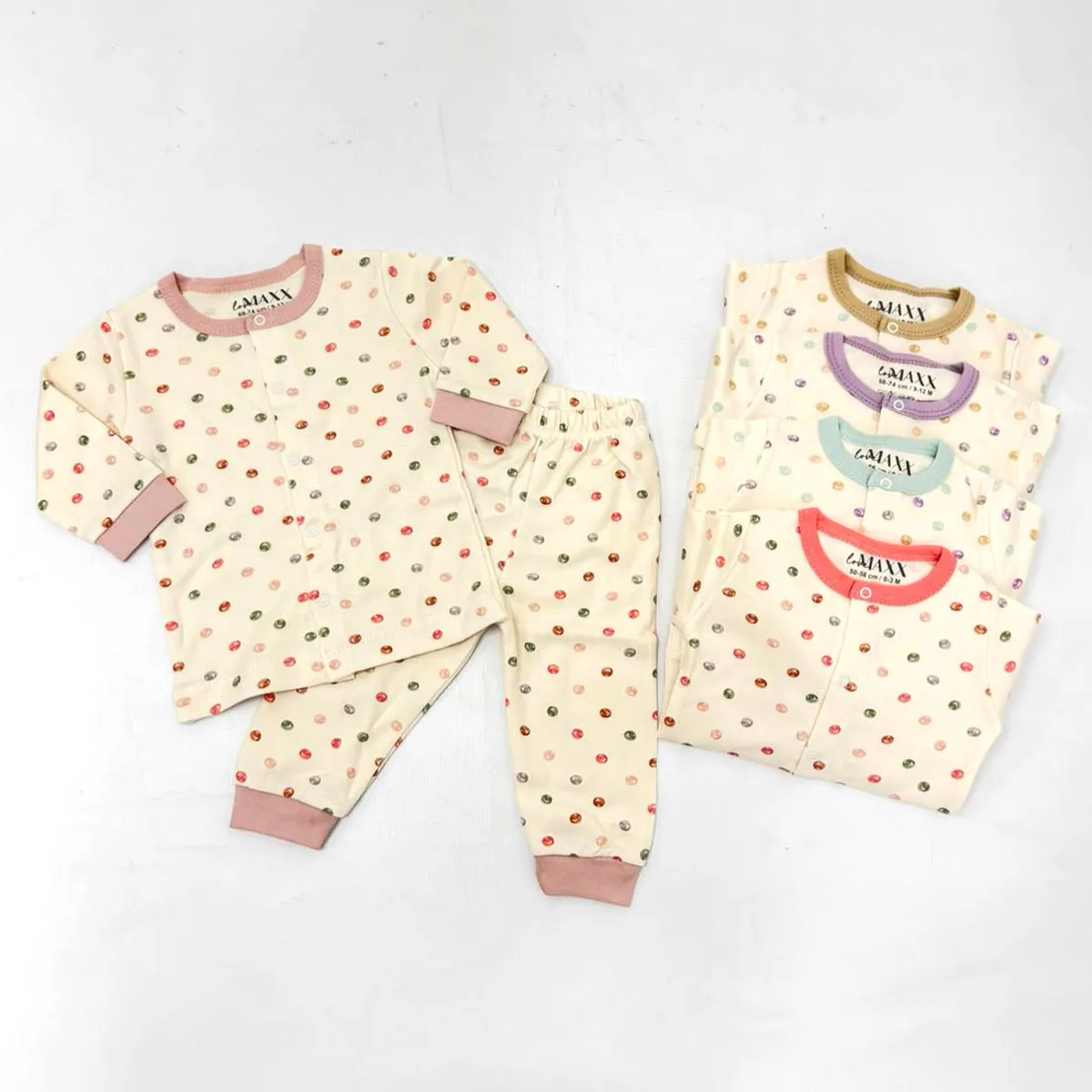 Baby Pajama Sets — Polka dots — 3-6-9 months — 48736LV