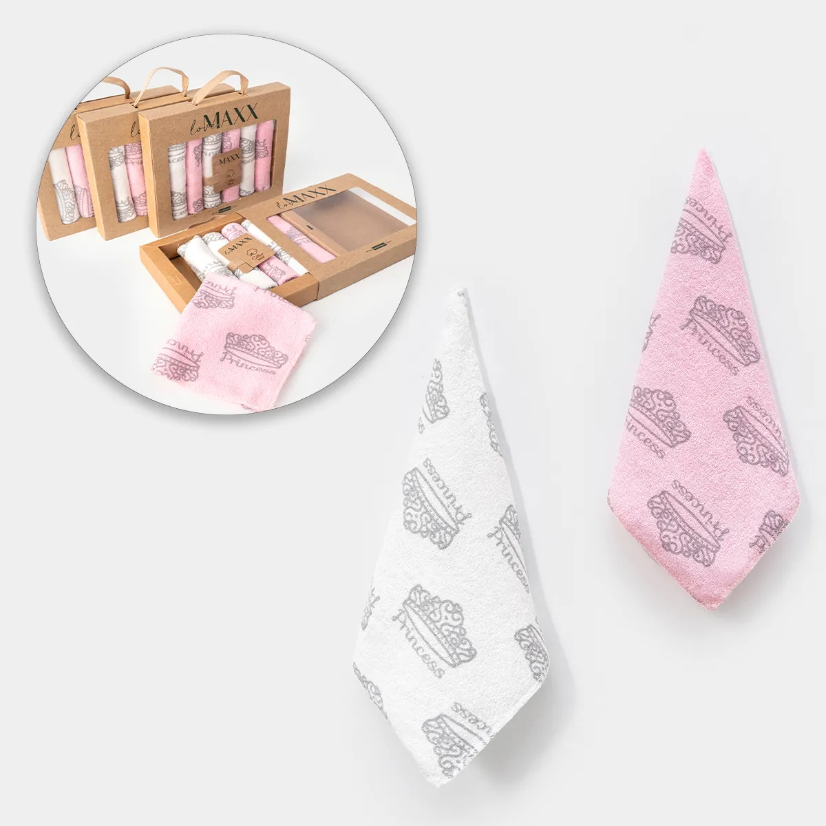 Baby Bibs, Wipes, Mittens & Pacifier Clips — PRINCESS — Set pieces: 6 — 4939LV