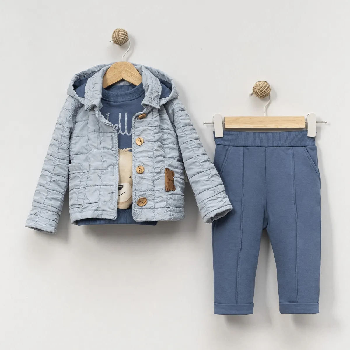 Boys' Outfit Set — Quilting — Set pieces: 3 — 9-12-18 months — 2520CA