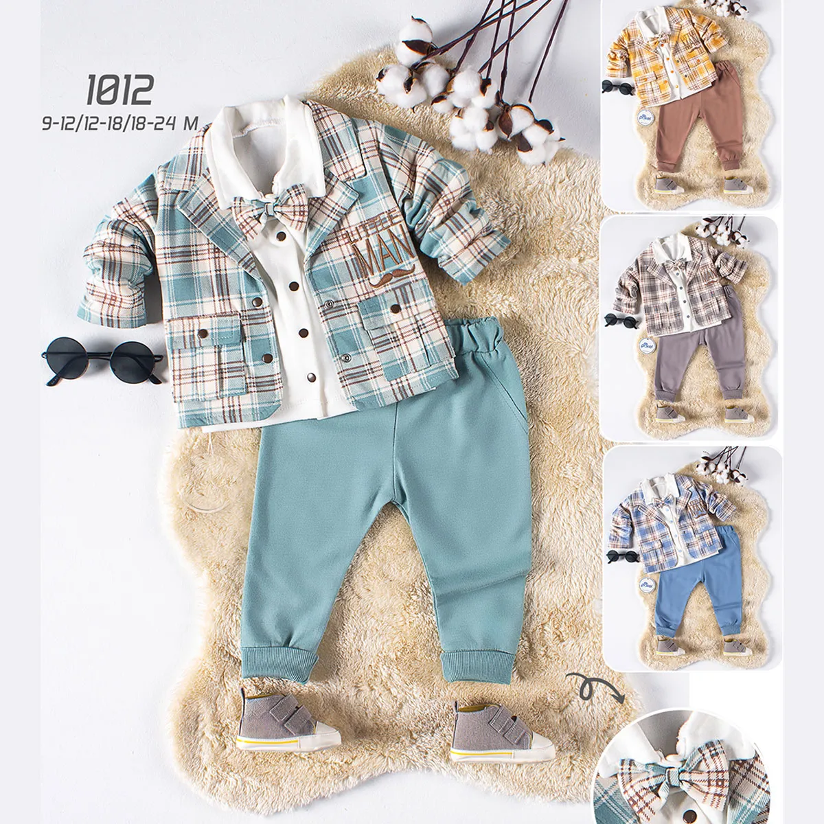 Boys' Outfit Set — Embroidery — Set pieces: 3 — 12-18-24 months — 1012PL