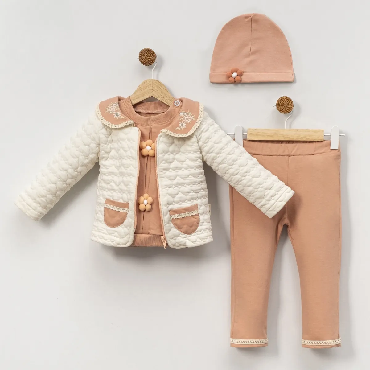 Girls' Outfit Set — Quilting — Set pieces: 4 — 9-12-18 months — 2525CA