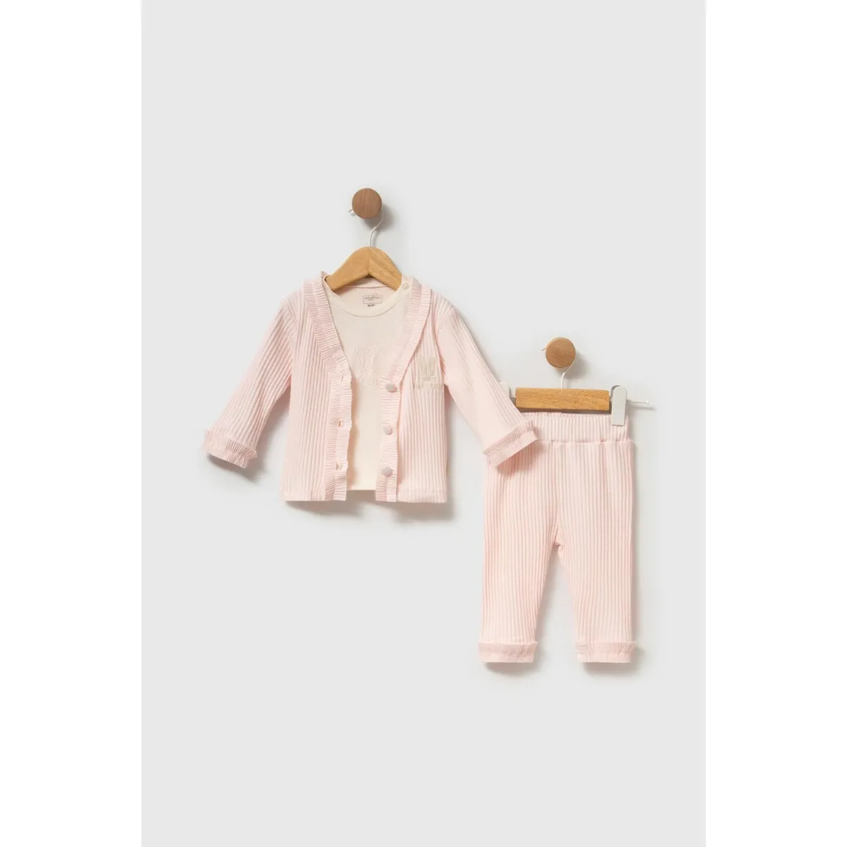 Girls' Outfit Set — Rabbit motif — Set pieces: 3 — 3-6-9-12 months — 2601ME