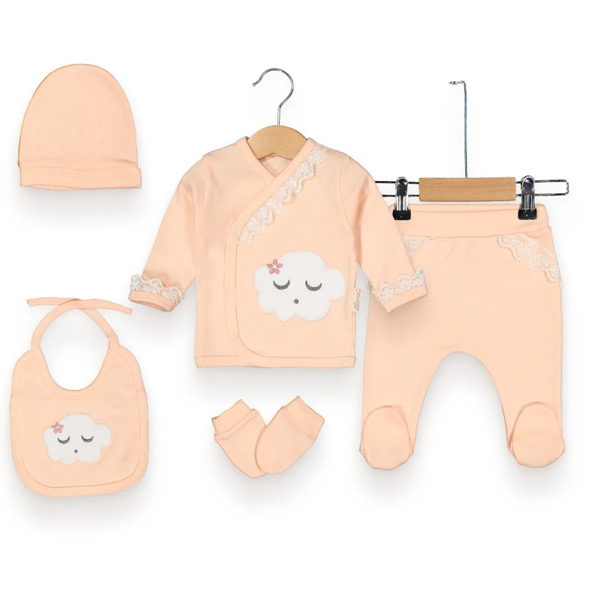 Newborn Going-Home Set — Lace detail, White — Set pieces: 5 — 0-3 months — 6146BB