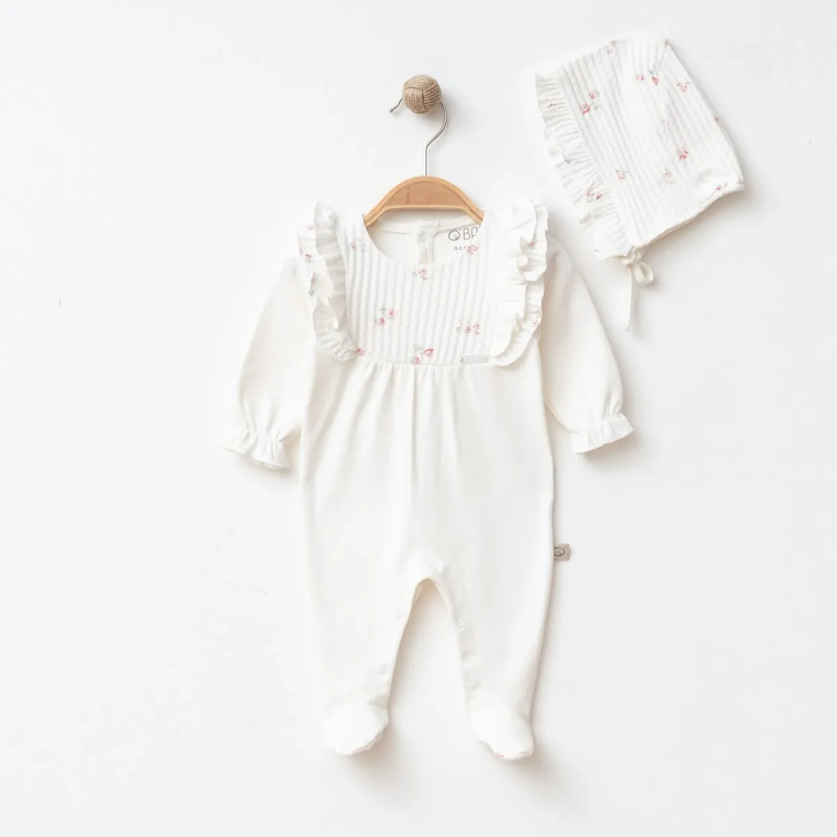 Baby Jumpsuit — Jacquard, Ruffle detail — 3-3-6 months — 0017OB