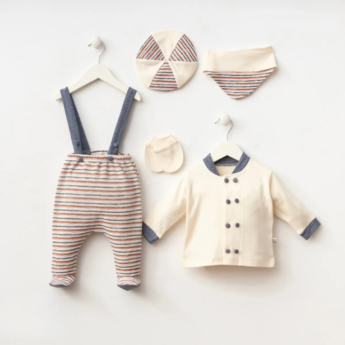Newborn Going-Home Set — Stripes, Sleeveless — Set pieces: 5 — 0-3 months — 7077MZ