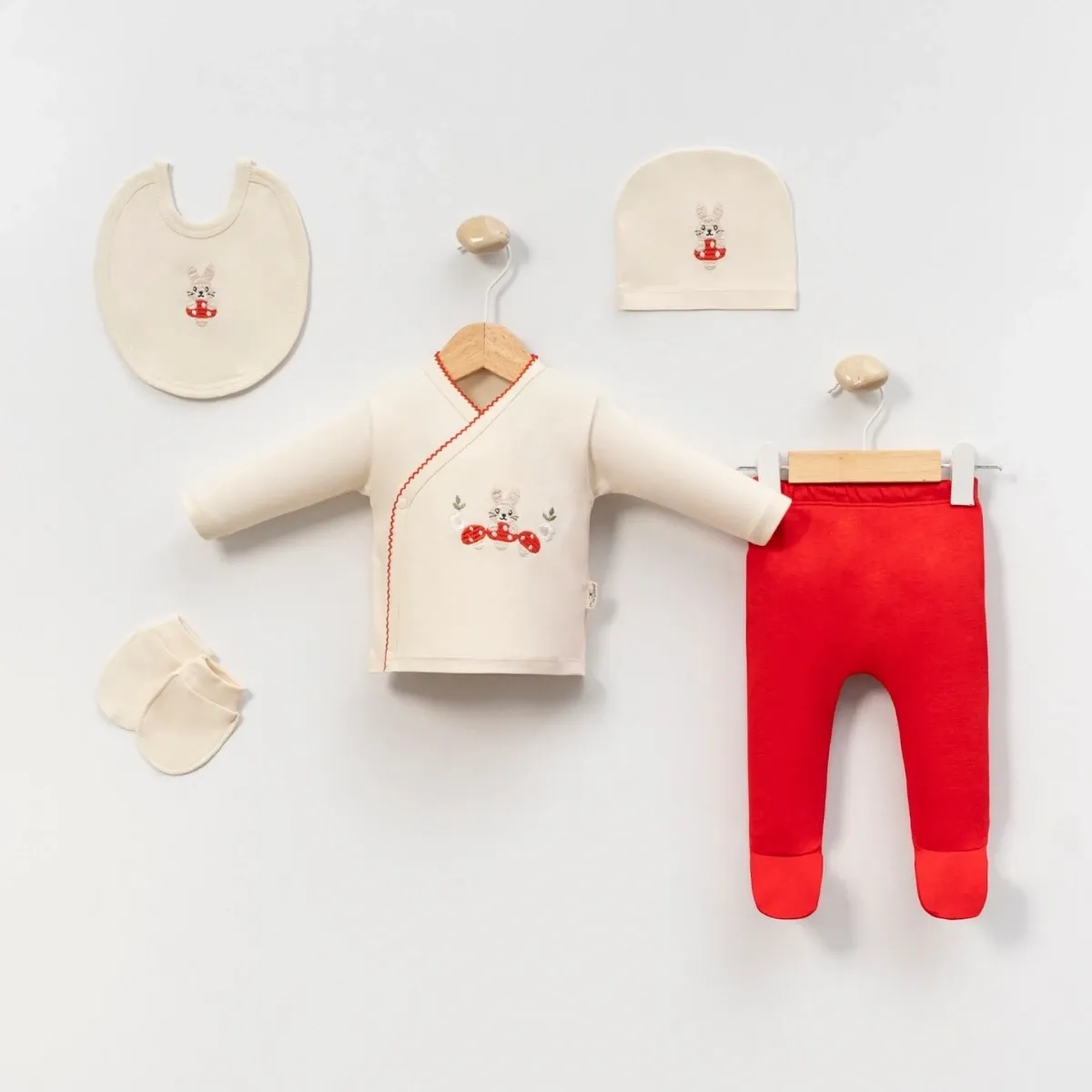 Newborn Going-Home Set — Embroidery — Set pieces: 5 — 0-3 months — 2108MC