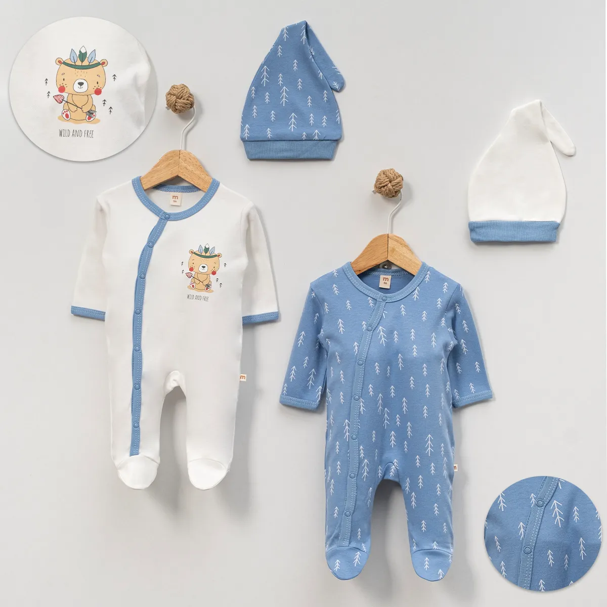 Baby Jumpsuit — Print, Bear motif, Sleeveless — Set pieces: 2 — 3-6 months — 5069MS
