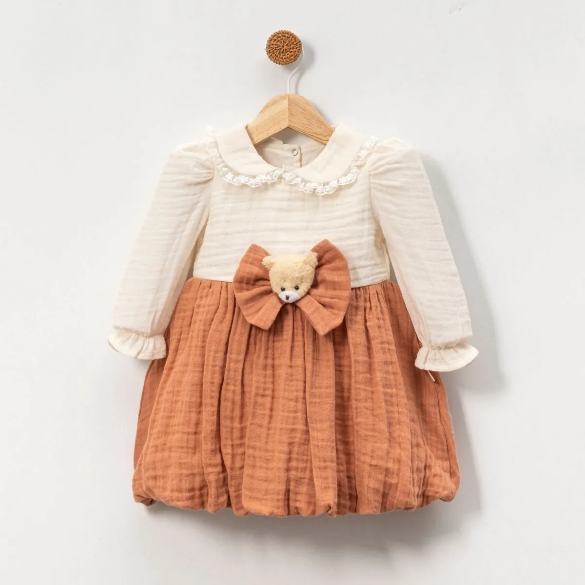Dress — Muslin, Bear motif — 9-12-18-24 months — 5011MC