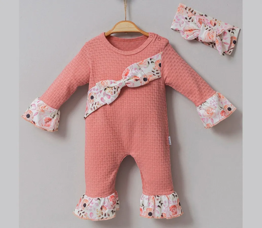 Baby Jumpsuit — Floral motif — 0-9 months — 1047MC