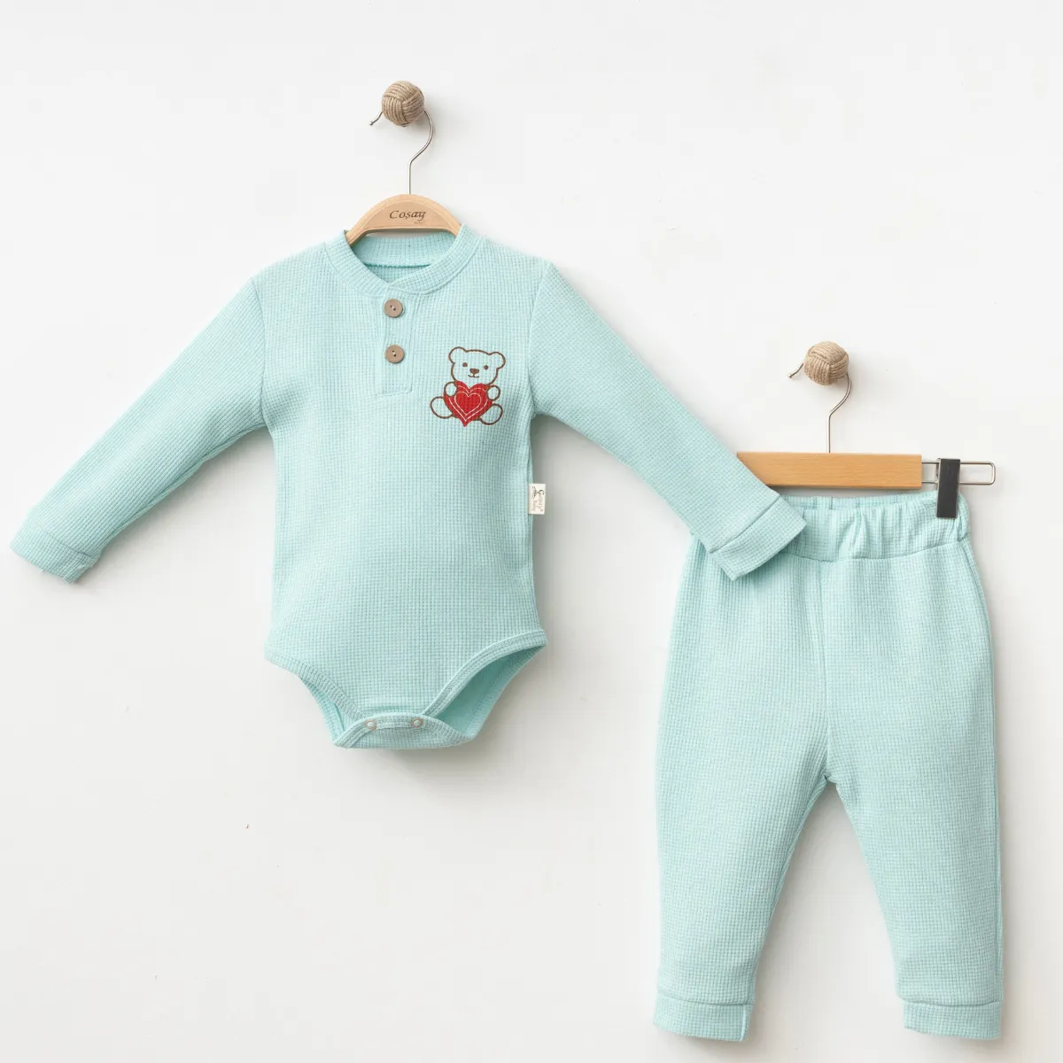 Girls' Outfit Set — Heart motif, Bear motif — Set pieces: 2 — 6-9-12 months — 25118CY