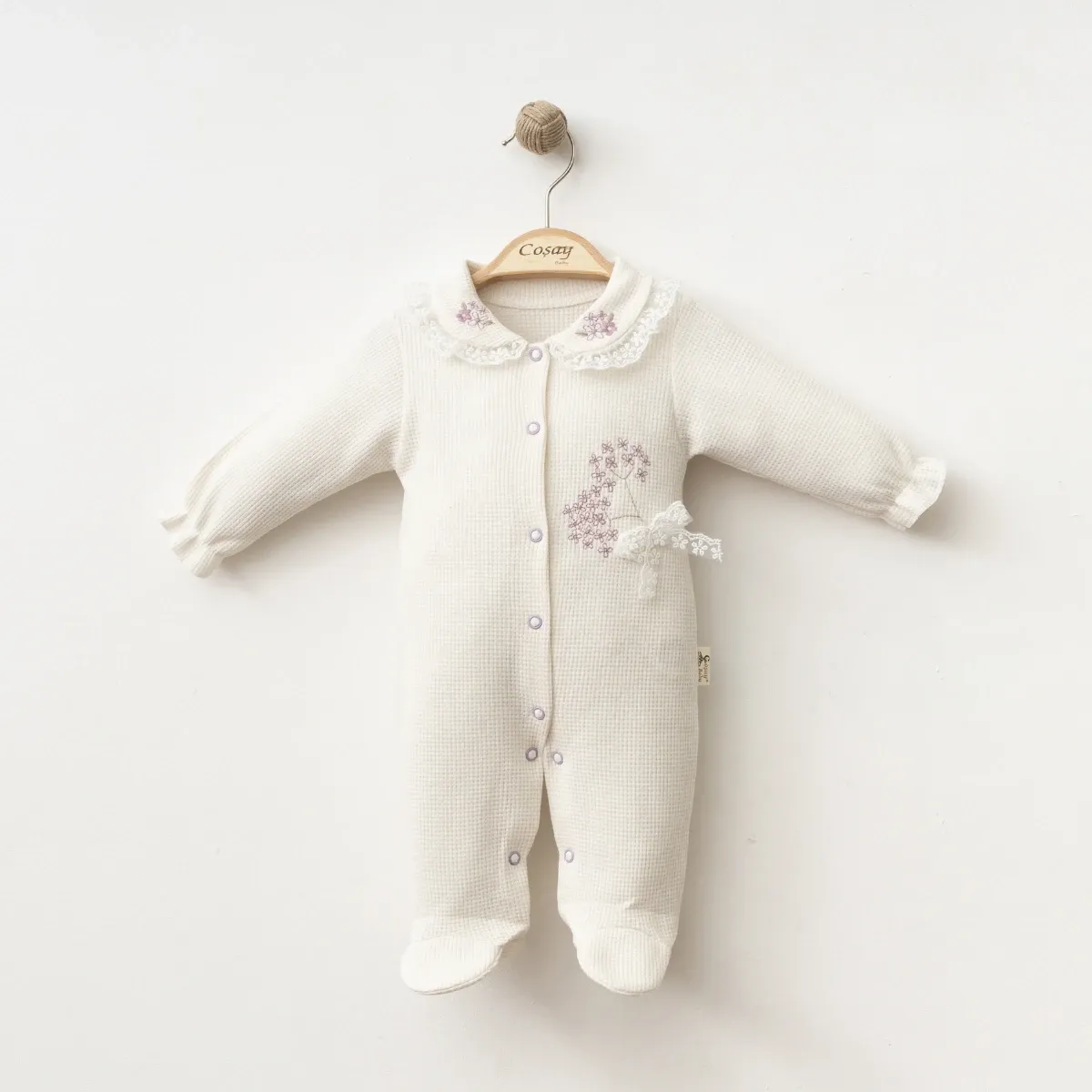 Baby Jumpsuit — Embroidery, Floral motif — 3-6-9 months — 0090CY