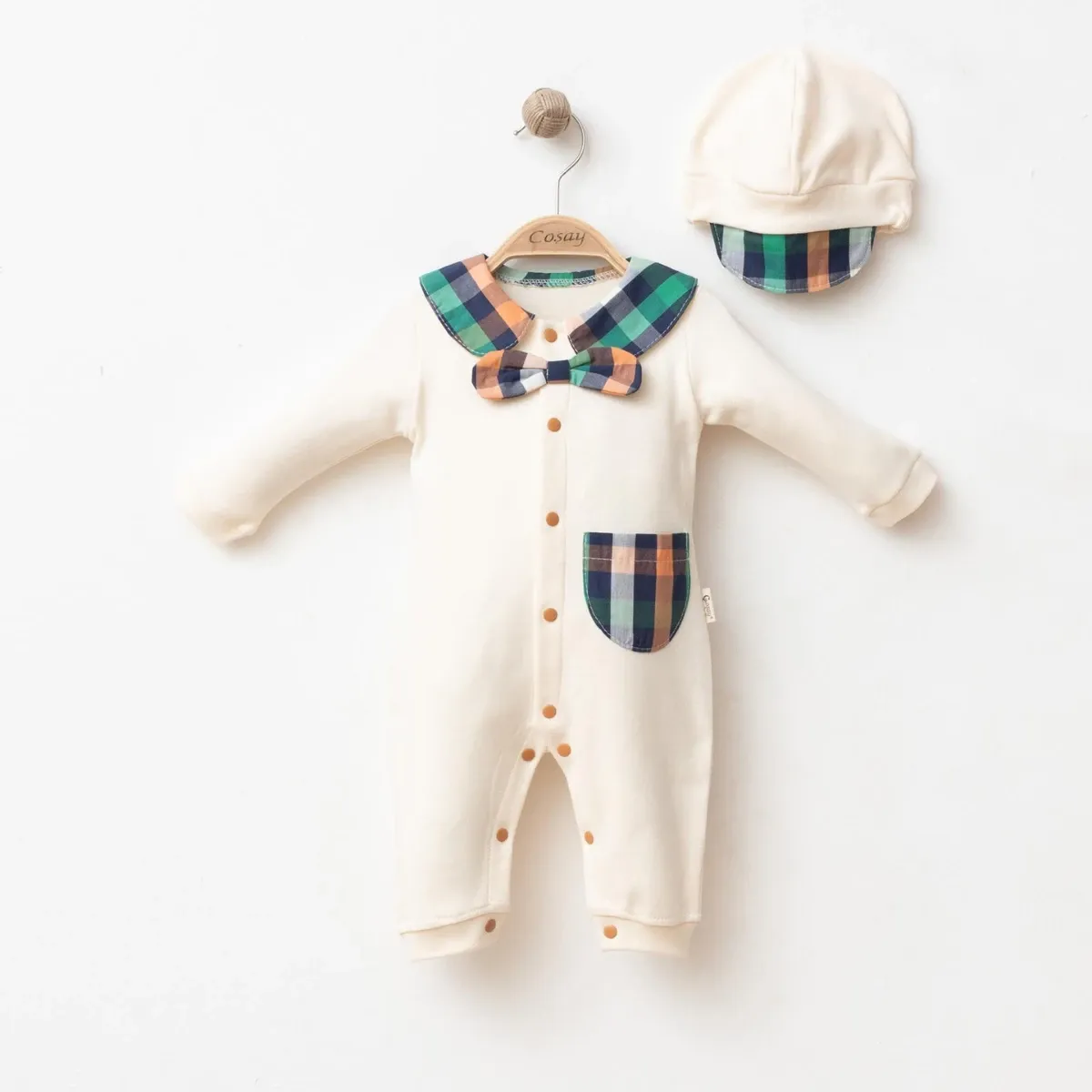 Baby Jumpsuit — Check pattern, Pockets — 9-12-18 months — 0098CY