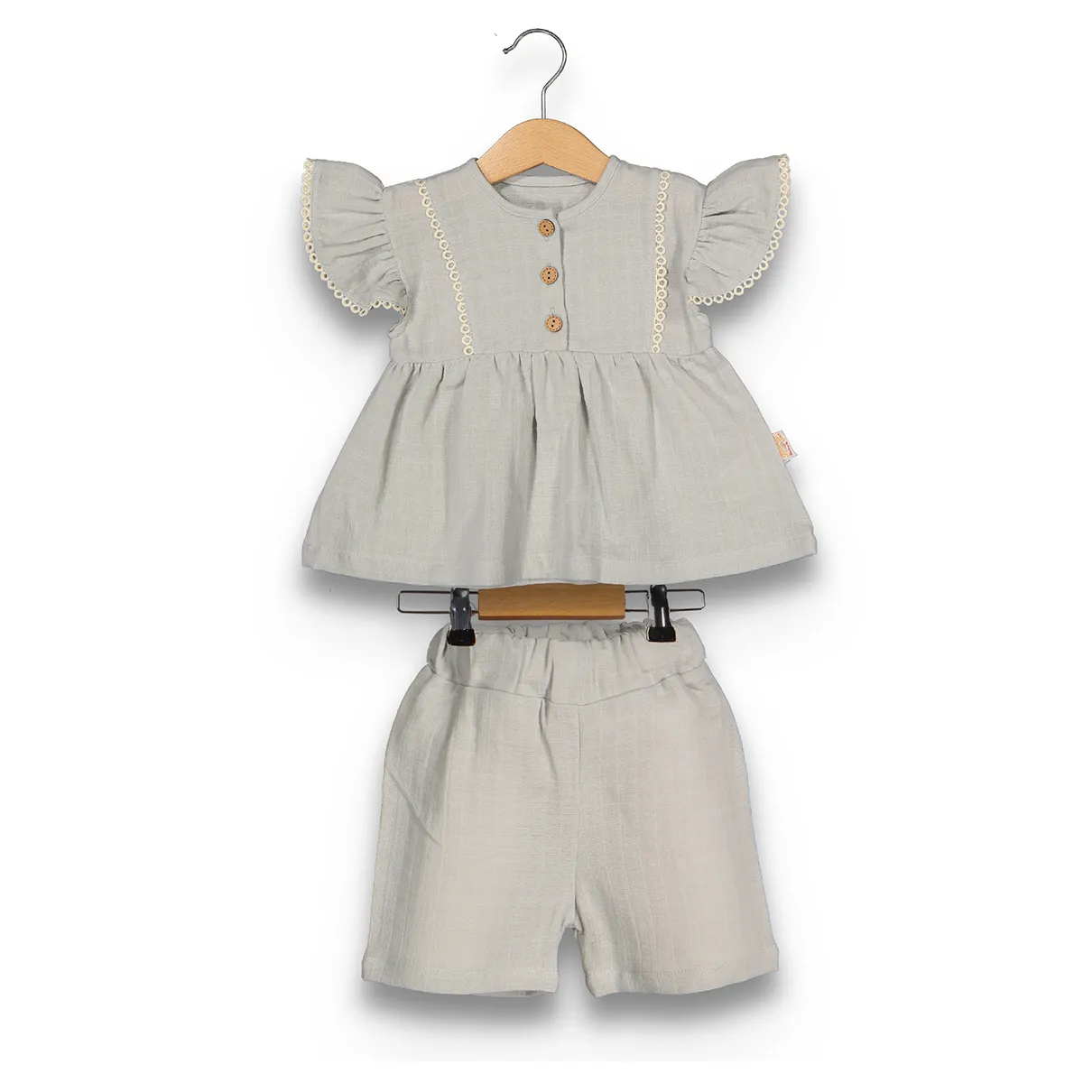 Girls' Outfit Set — Broderie detail, White — 9-12-18-24 months — 2203BB
