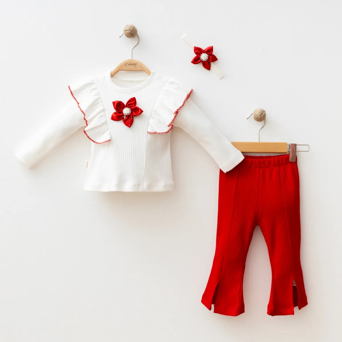 Girls' Outfit Set — Floral motif — Set pieces: 3 — 9-12-18 months — 25126CY