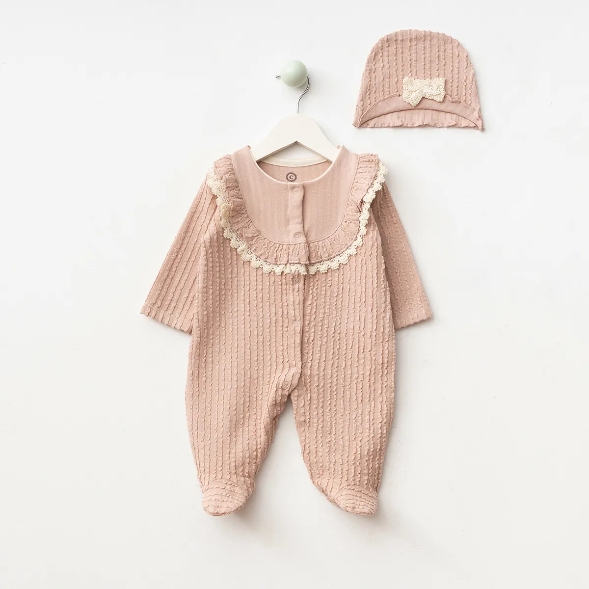 Baby Jumpsuit — Lace detail, Jersey — 3-6-9 months — 10102CF
