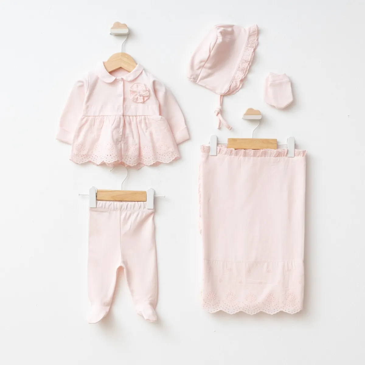 Newborn Going-Home Set — Woven fabric — Set pieces: 5 — 0-3 months — 6154PG